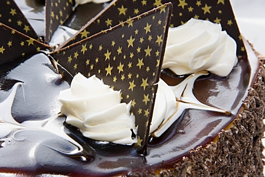 chocolaty cake close up